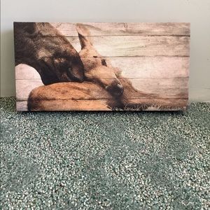 Mother and baby moose canvas/wood picture